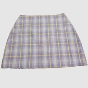 Shein Purple and Yellow Flannel Skirt